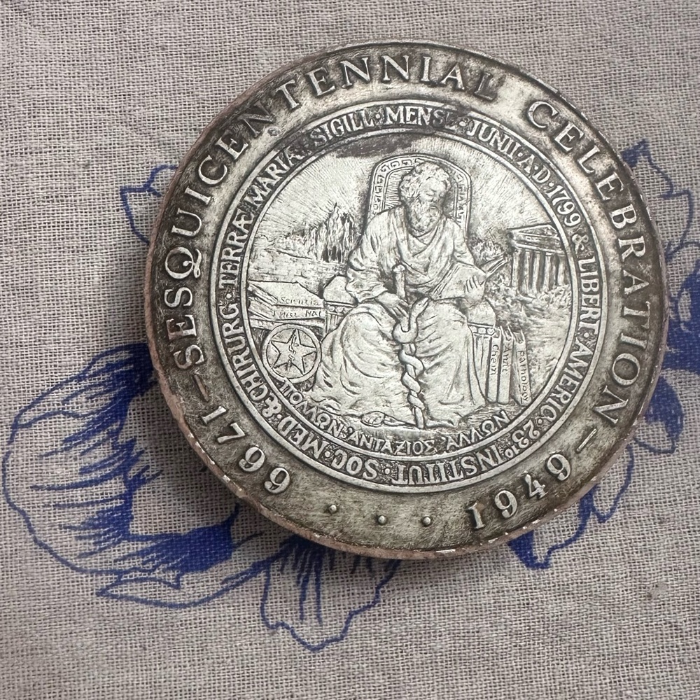 Silver-Tone Commemorative Decorative Coin Coaster
